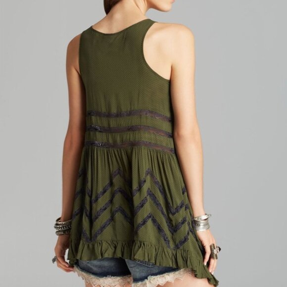 Intimately Free People Voile & Lace Trapeze Style Mini Dress Top Size Small P - Picture 1 of 5